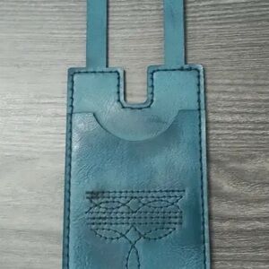 Western Blue Leather Boot Wallet NEW
